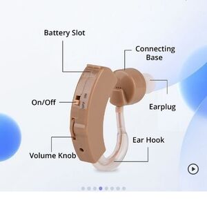 Beige Hearing Aid with Soft TPE Ear Hook